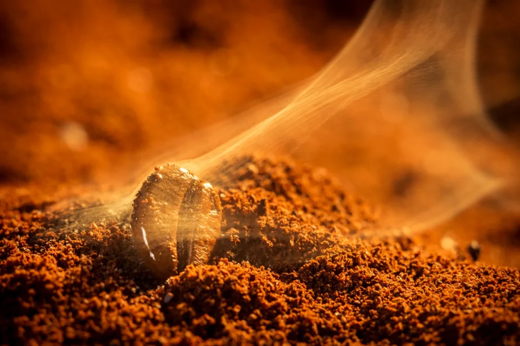 Burnt coffee grounds